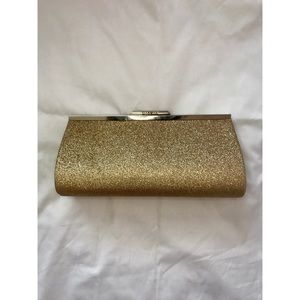 Gold glitter clutch